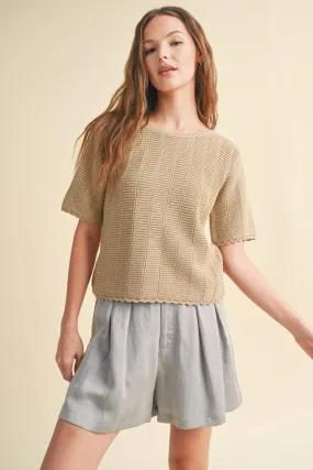 CROCHET 1/2 SLEEVE SWEATER TOP